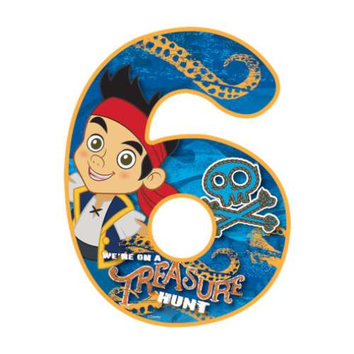 Jake and the Neverland Pirate Number 6 Edible Icing Image - Click Image to Close